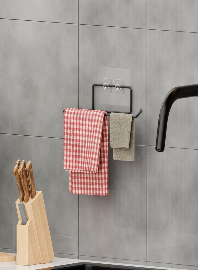 Stickzy Self-Adhesive Towel Rack | Toilet Paper Holder | Extra-Strong No-Drill Mount, Rustproof Tissue Roll Holder for Bathroom & Washroom | Space-Saving Anti-Fall Design (Black,1 Pack) - Image 5